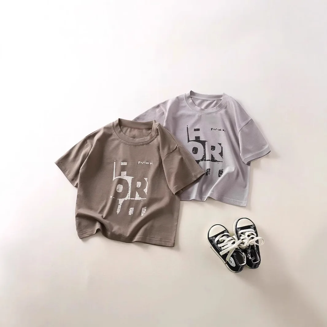 Children's Short Sleeve T-shirt Summer New Item For Boys and Girls Baby Korean Version Soft T-shirt Top Trendy