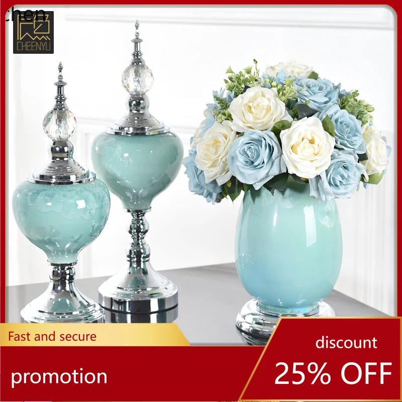

HT vase ornament high-end living room light luxury home luxury dining table ceramic decoration