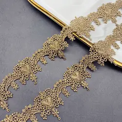 1 Yard Gold Water soluble Lace DIY Jewelry Gold Thread Embroidery Lace Accessories 4CM Wide