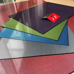 Multicolor Carbon Fiber Plate Red Blue Silvery 245x395mm 3K Carbon Fiber Composite Board Panel Thickness 1mm 1.5mm 2mm 2.5mm 3mm