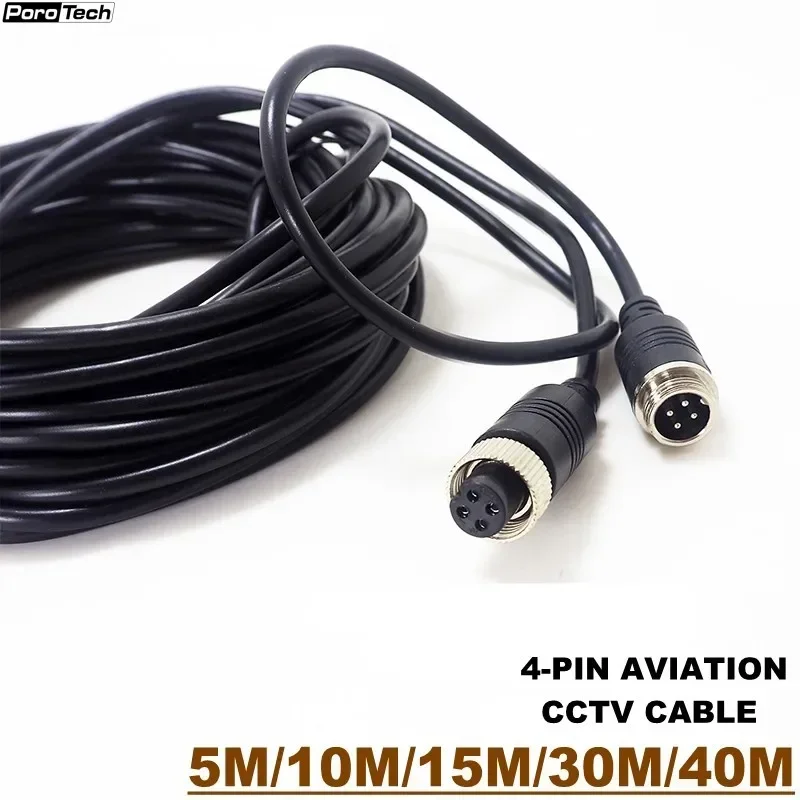 5M 10M 15M 30M Aviation Cable 4-Pin Aviation Extension Connector Video Audio Cable Four Core Video Premium Cable for CCTV Camera