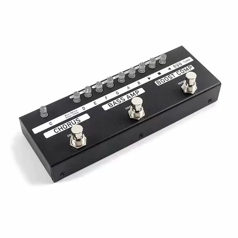 HOES-Adjustable Mini Bass Guitar Effect Pedal With Bass Multi-Effects Pedal, Chorus, Bass Amp And Boost Compression Black
