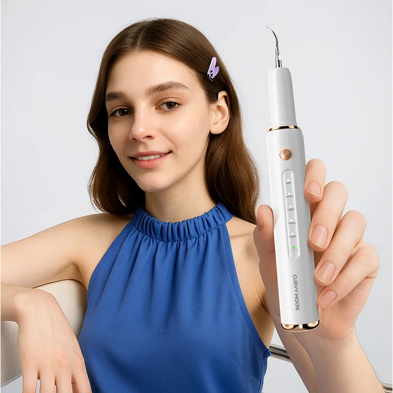 Ultrasonic dental cleaner for removing tartar and tartar, electric monthly curved dental cleaner