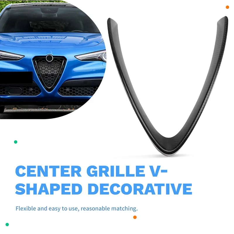 Super Sale Car Interior Accessories Front Center Grille V-Shaped Decorative Strip for Alfa Romeo Giulia Stelvio