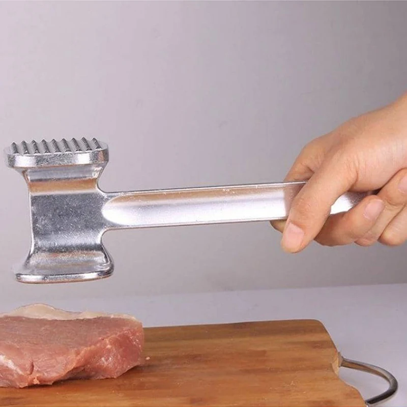 Household Double-sided Meat Hammer Steak Hammer Loose Meat Stainless Steel Tender Meat Hammer Kitchen Creative Hand Tools TMZ