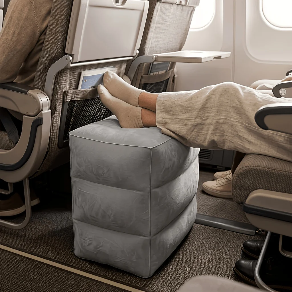 Travel Inflatable Footrest Pillow, Airplane Travel Pillow, Suitable for Sleeping During Trips, Office, Home, and Any Travel