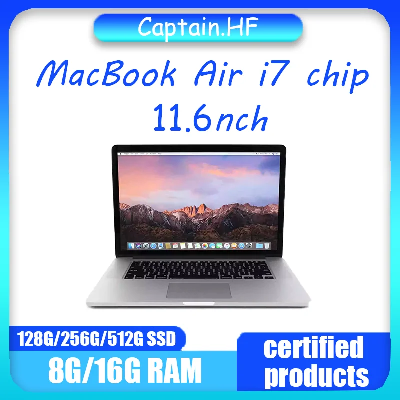 2013 MacBook Air i7 Laptop 11inch 8G RAM 128GB/256GB SSD Dual Core i5 Processor Original Genuine MacBook Pro i7 WIFI+Bluetooth