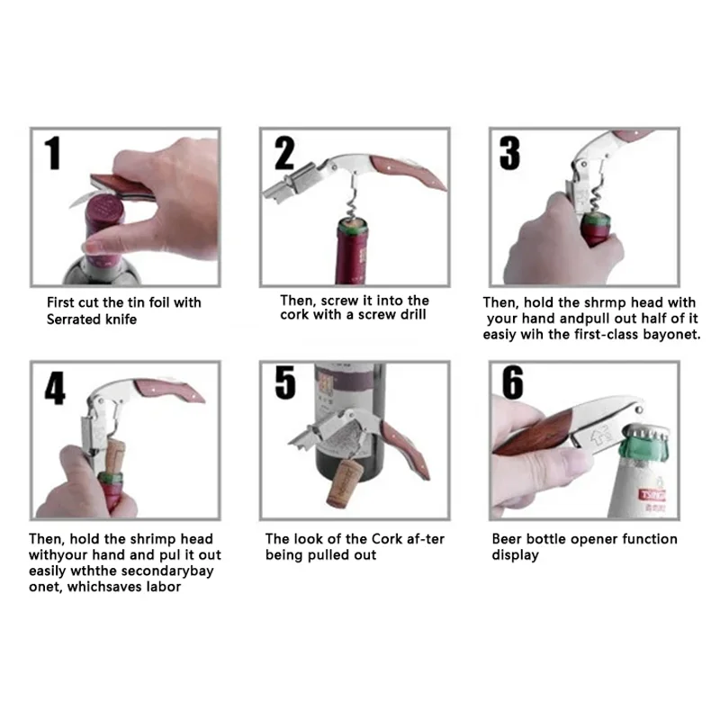 Wine Opener, Professional Waiters Corkscrew, Bottle Opener and Foil Cutter Gift for Wine Lovers