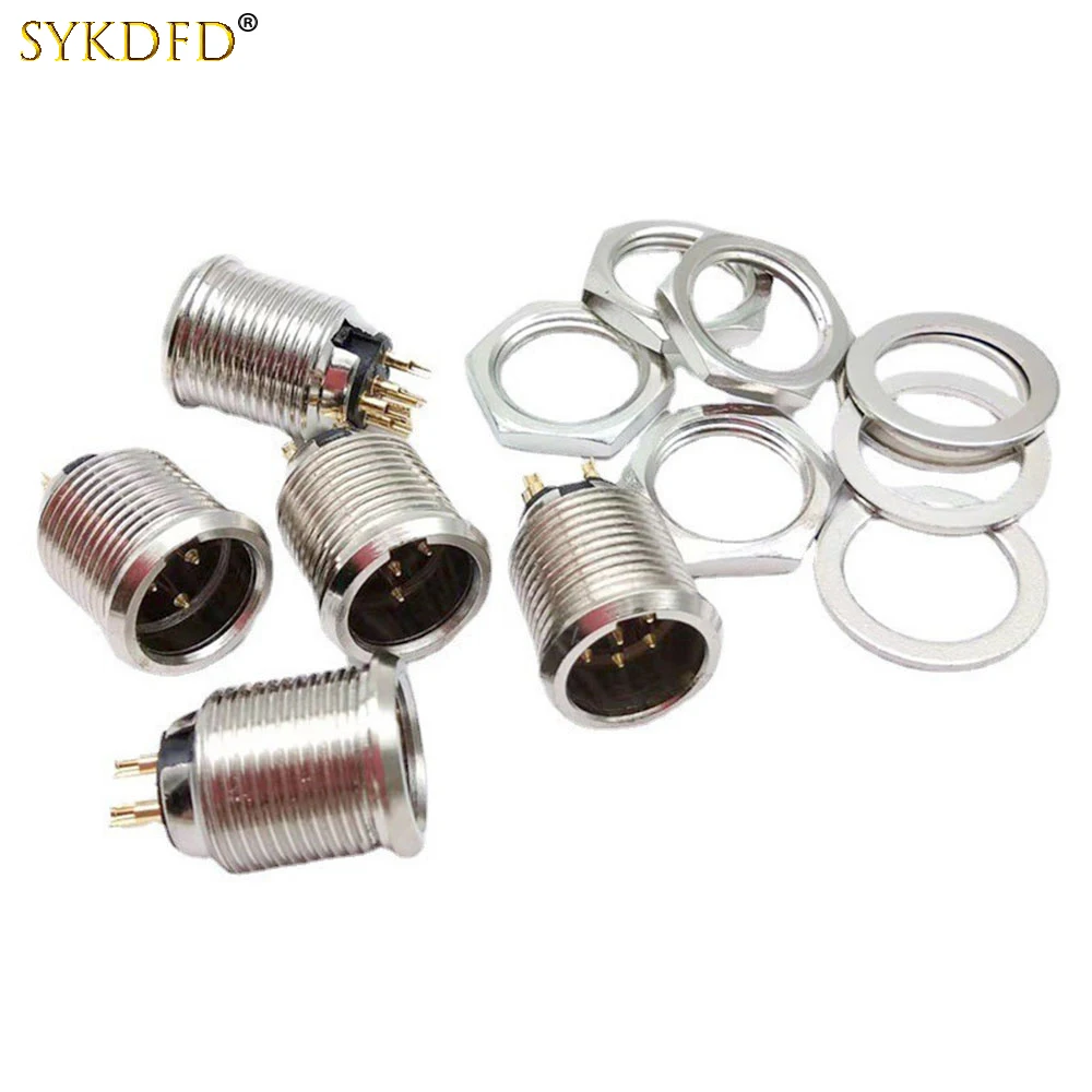 

1Pcs 3/4/5/6 Pin Mini XLR Male Chassis Panel Mount Plug Small XLR Audio Microphone Connector for Cable Soldering