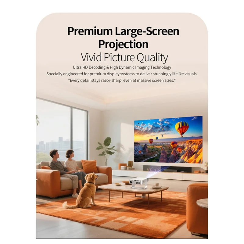 ABKQ-Ultra HD Projector Native 720P Support 4K WIFI6 Bluetooth 5.0 Android 11 Projector Auto Focus Home Theater Projector