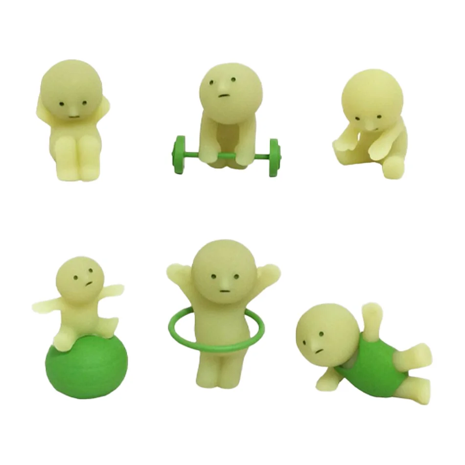 5 سنتيمتر صندوق أعمى اللياقة البدنية سلسلة شخصية صغيرة لطيف Noctilucent الديكور دمية غرفة نوم المرحاض سلسلة نموذج ركن لعبة الهدايا