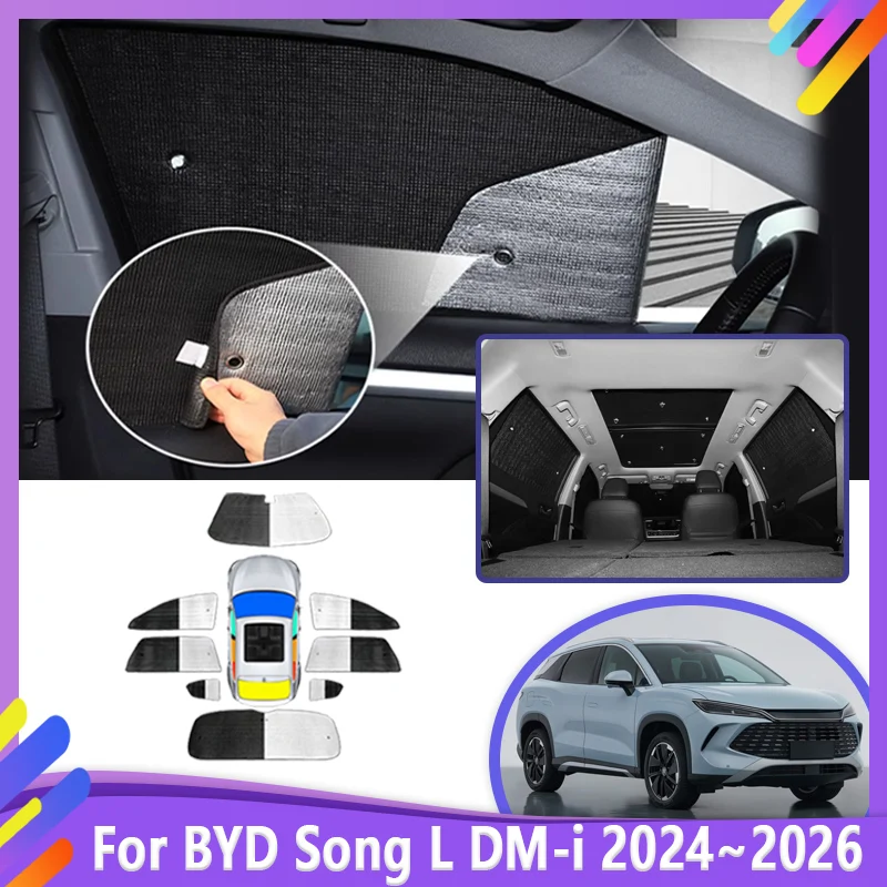 

Car Sunshades For BYD Song L DM-i 2024 2025 2026 Full Visor Window Curtain Windshield Protection Cover Tools Auto Accessories