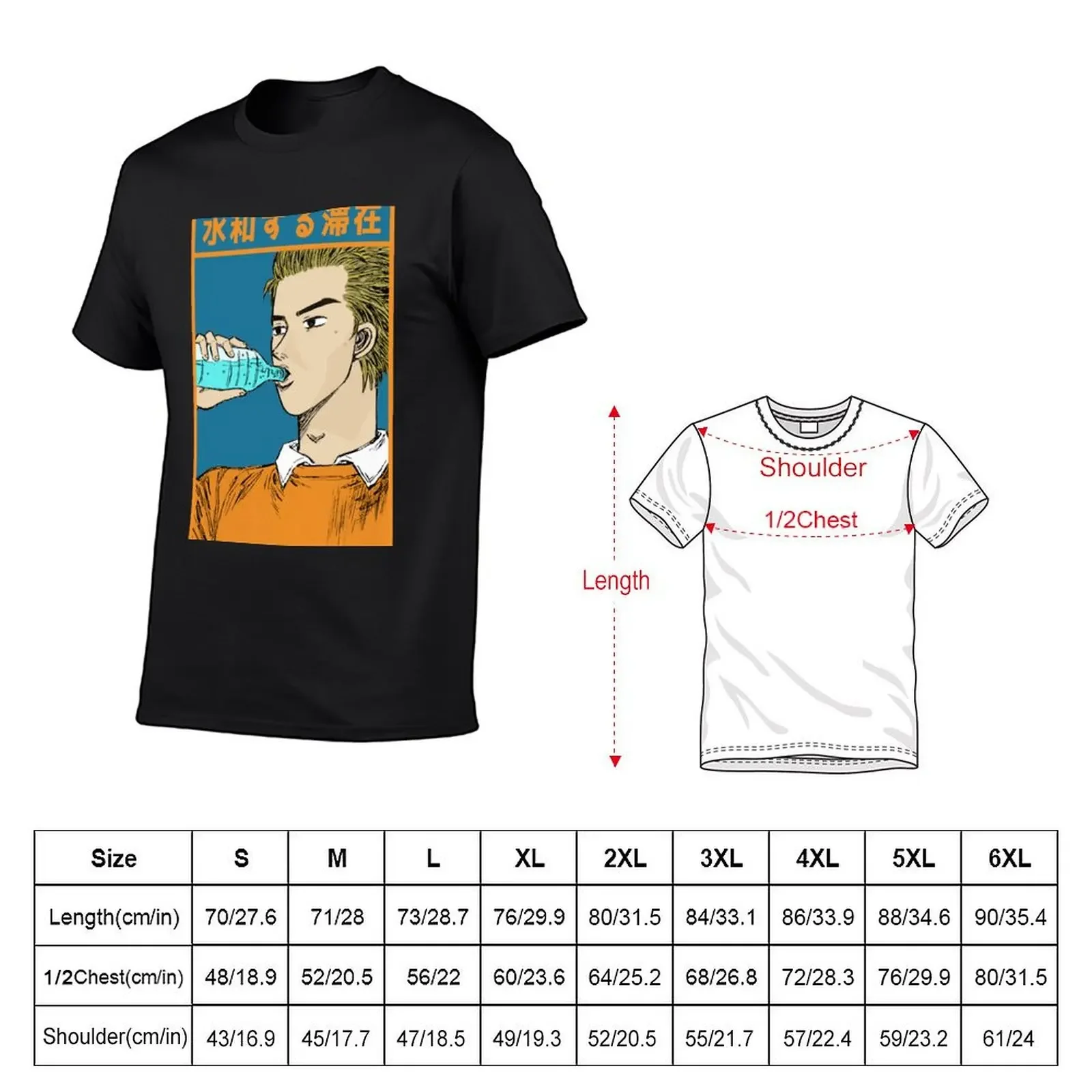 Initial D - Keisuke Takahashi 'Stay Hydrated' T-Shirt kawaii clothes cotton graphic tees men clothings