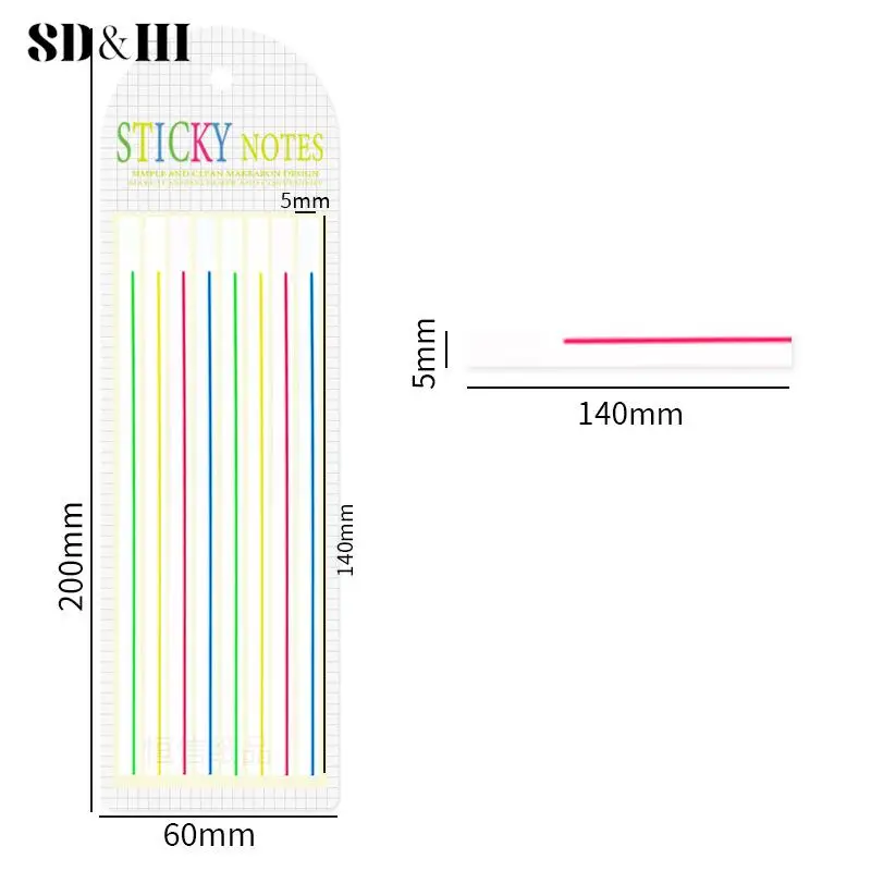 Reading Aid Highlight Sticker Transparent Fluorescent Index Tabs Flags Sticky Note Stationery School Office Supplies