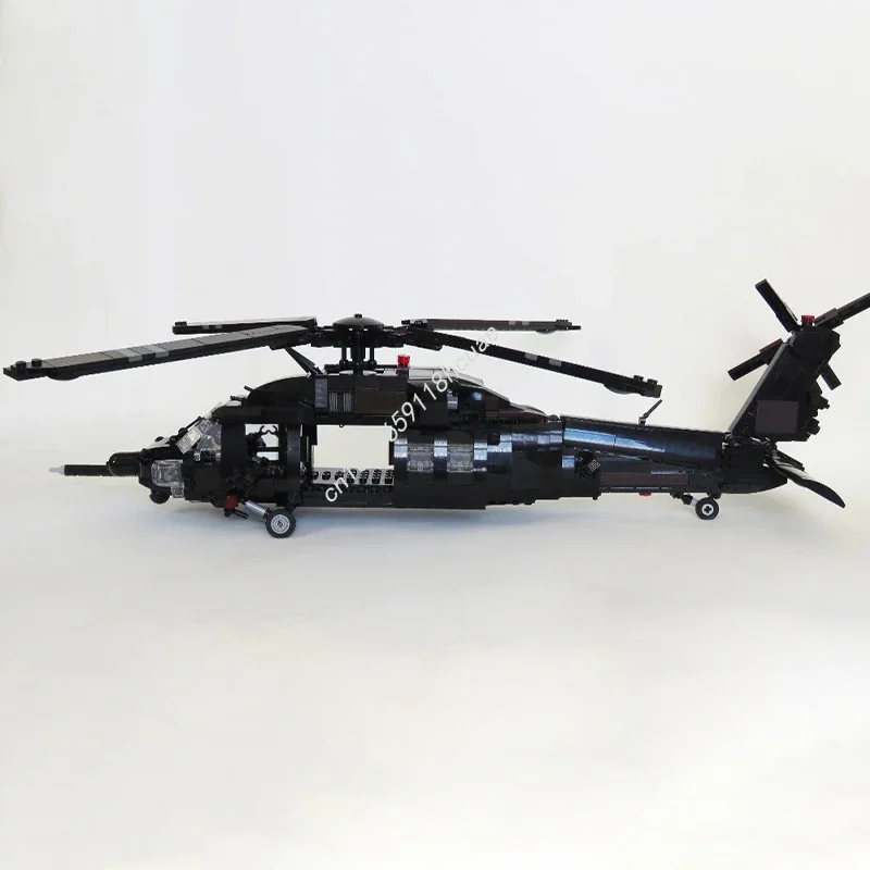 

1306 деталей MOC MH60L Модель вертолета Black Hawk, конструктор, развивающая игрушка для детей, набор для сборки, подарок на Рождество