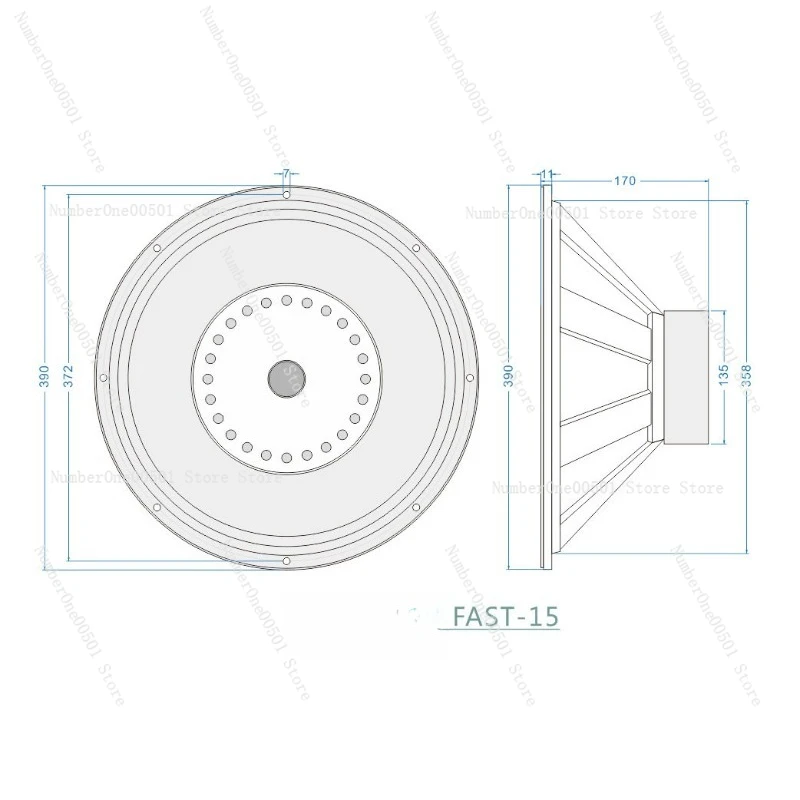 

FAST-15 2025 Новый 15-дюймовый полнодиапазонный динамик с высокой чувствительностью 96 дБ, ферритовый магнит Y35, одиночная акустическая система