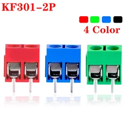 Free shipping 20Pcs/lot KF301-5.0-2P Pitch 5.0mm Straight Pin 2P Screw PCB Terminal Block Connector Blue GREEN RED Connector