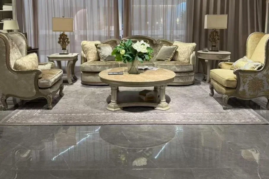 New revival logo sofa commemorative collector's edition solid wood carving sofa French retro villa sofa
