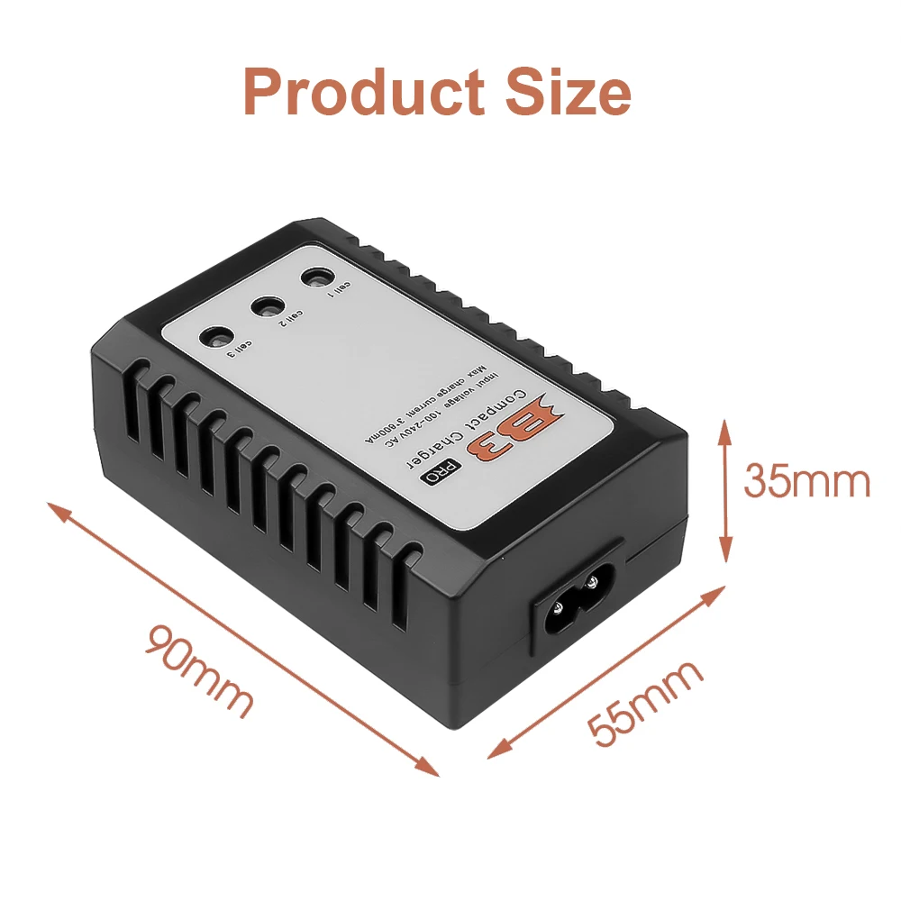 EU/US Plug Compact Balance Charger B3 For Lithium Battery Balanced Charging Double-Sided Circuit Boards Automatic Power Off