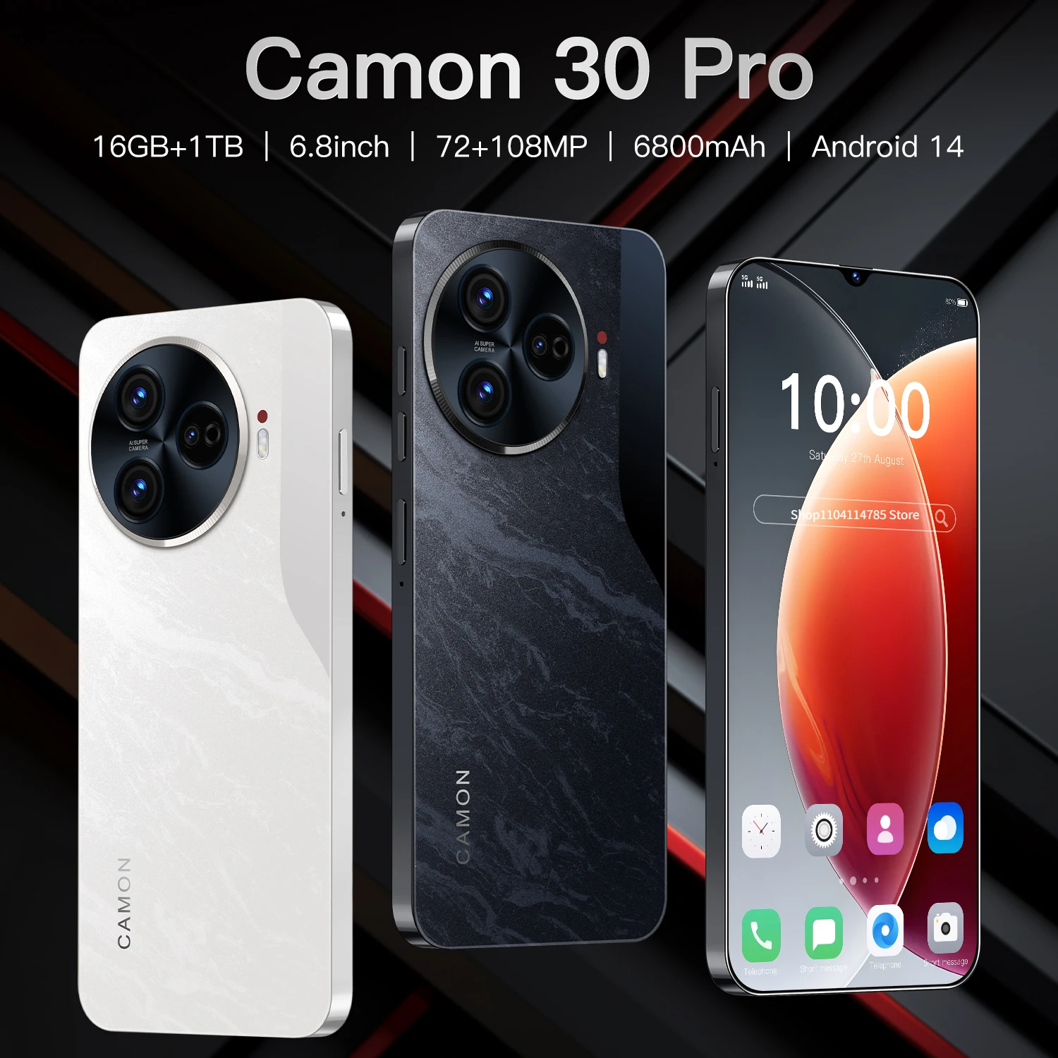 Original Phones 5g Global Version Camon 30 Pro android Mobile Phones 6.8Inch 16G+1T Dual Sim Face Unlocked Hot Sale Cellphones