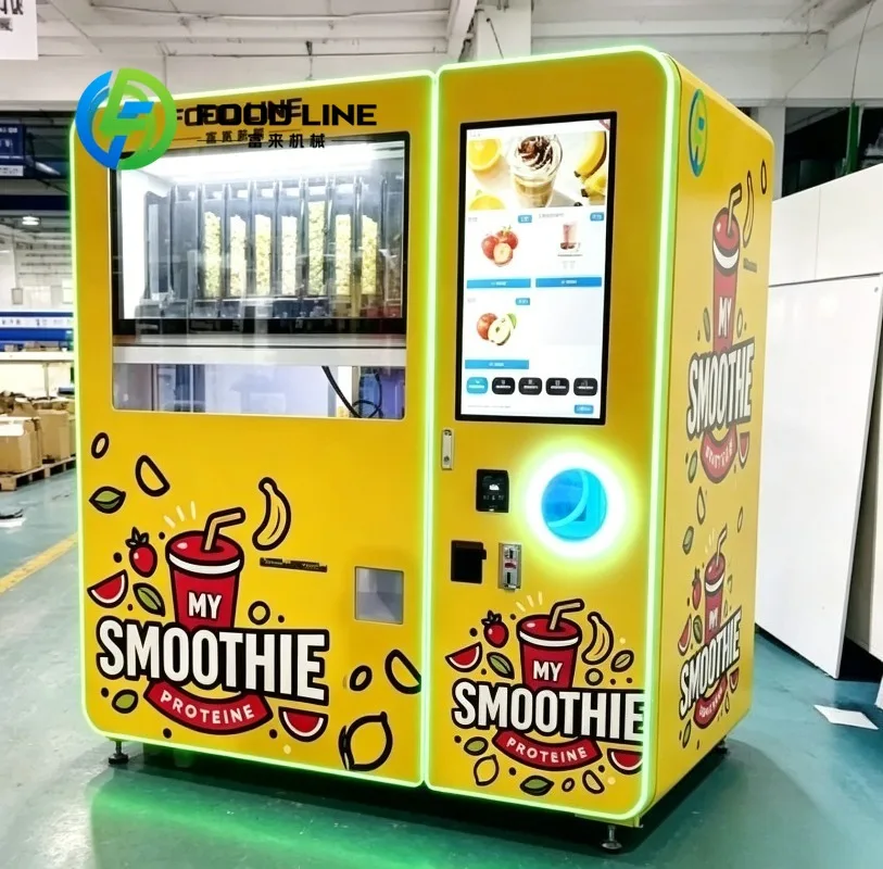 Outdoor Weatherproof Smoothie Vending Kiosk Durable Structure Frozen Drink Maker For Park And Open Air Area
