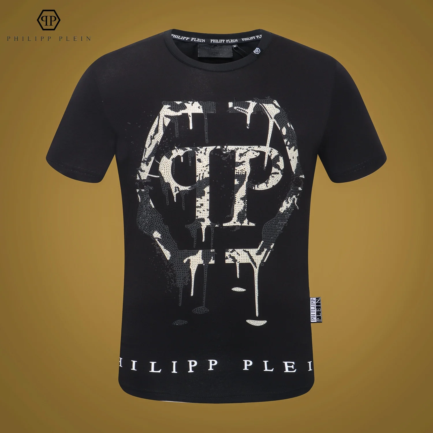 Philipp Plein New Trend Personality Simple Classic Retro Fashion Sports Summer Men's and Women's Hip Hop Diamond Crew Neck shirt Men's and Women's Casual Outdoor Party