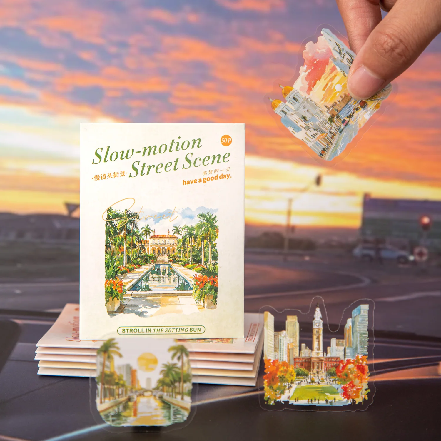 

50 шт./лот кавайные канцелярские наклейки медленный вид на улицу дневник декоративные наклейки Скрапбукинг ремесленные наклейки