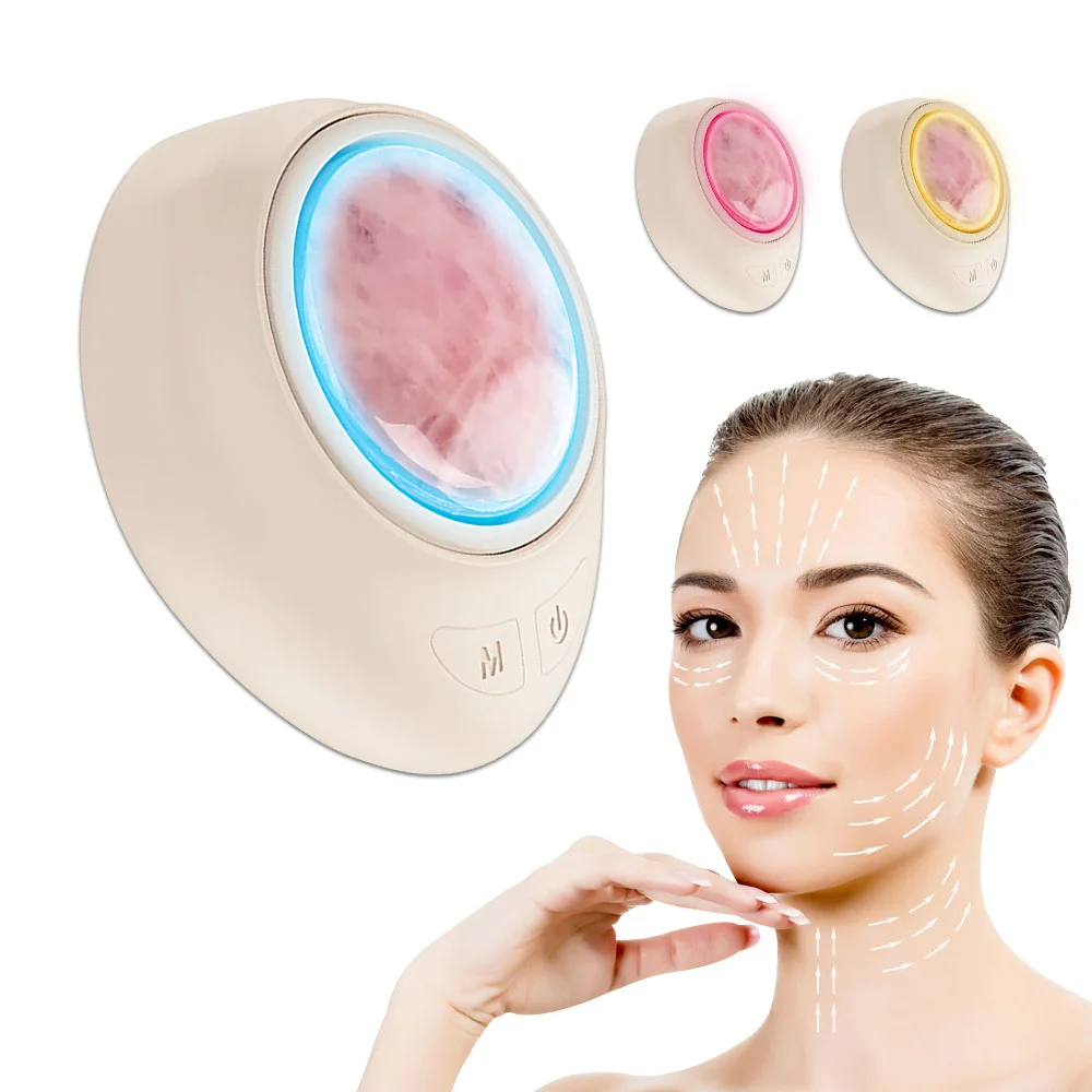 เครื่องนวดหน้าสั่นสะเทือนไฟฟ้า LED Photon คอนวดตาหน้า Face Lifting Massager ริ้วรอยผิวอุปกรณ์ความงามสําหรับ Home