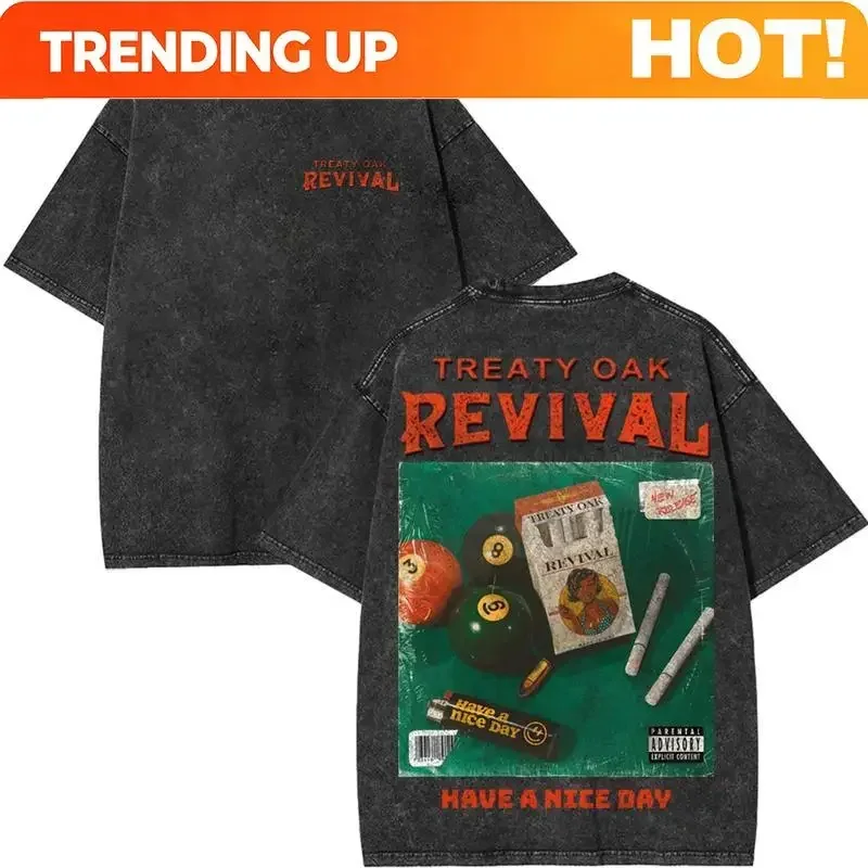 Customization Shirt Treaty Oak Revival Washed Tshirt - Retro Style, Celebrate The Unique Atmosphere Of Revival Culture With This