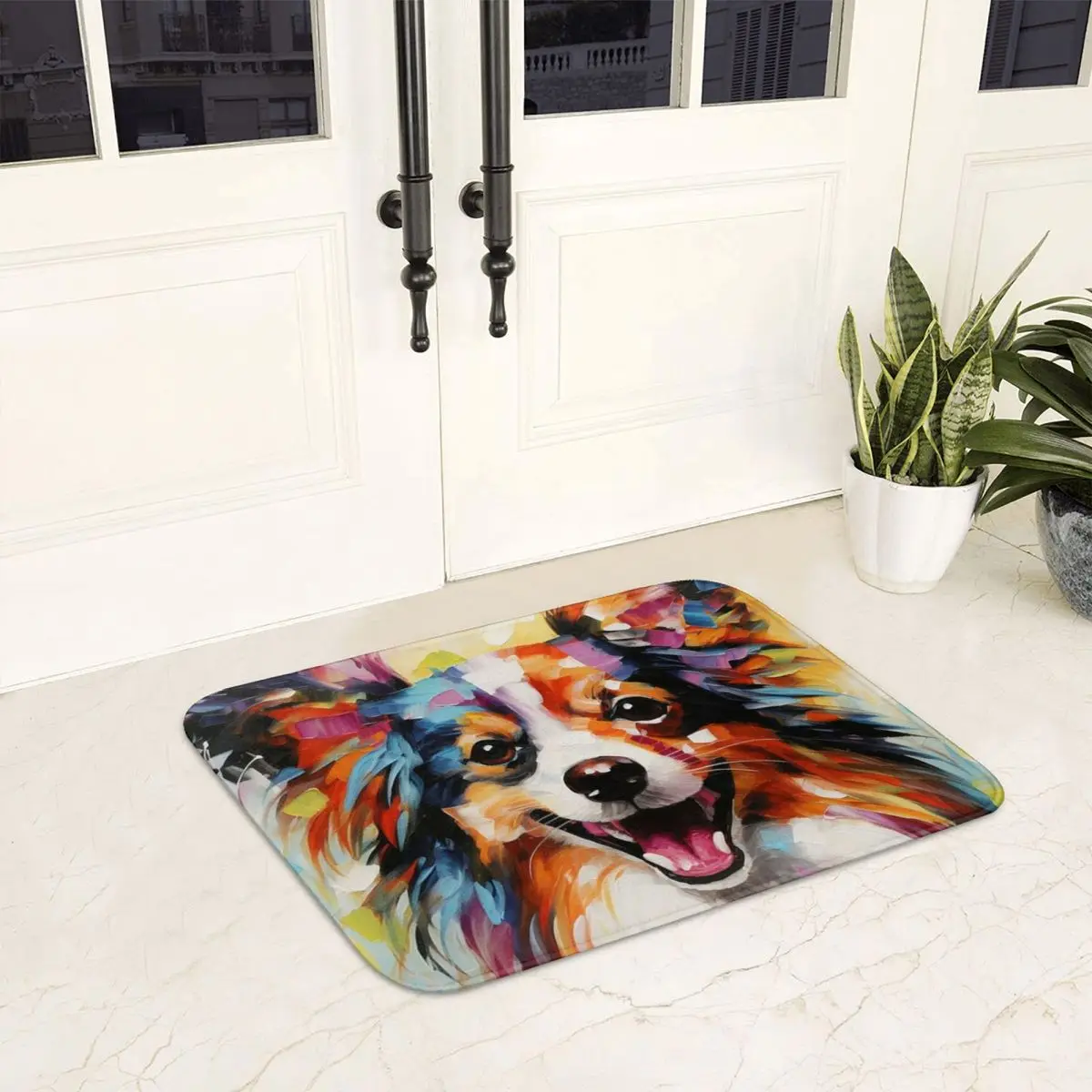 A Papillon Dog Masterpiece Doormat Anti-skid Bathroom Floor Mats Home Entrance Rugs Kitchen Bedroom Carpet Outdoor Footpad