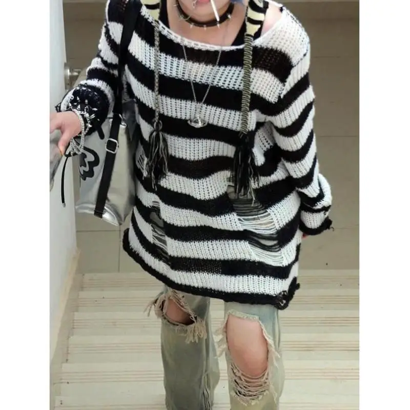 

Men's Knitted Ne Sweater Women's Striped Print Boat Ne Knitwear Ciwalk Inner Wear Coolmax Fiber Non-deformable