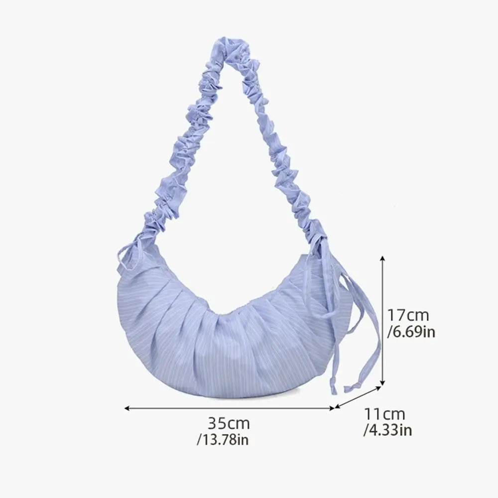 الكورية نمط الرباط حقيبة كتف زلابية حقيبة الباليه نمط شريط مطوي حقيبة خفيفة الوزن سعة كبيرة الدانتيل حقيبة كروسبودي #6