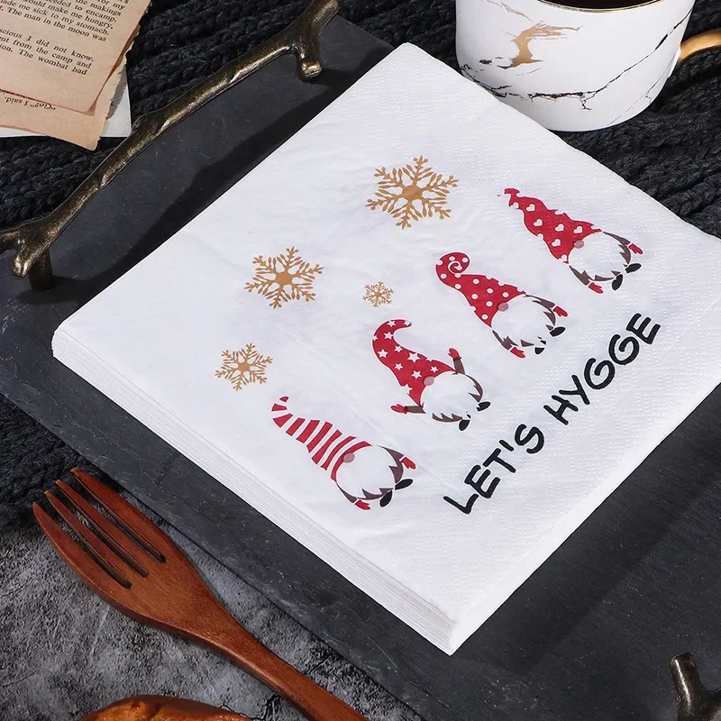 10/20pcs 2Ply Painted Christmas series ambient paper Disposable printed napkins Party paper towels wholesale Square paper towels