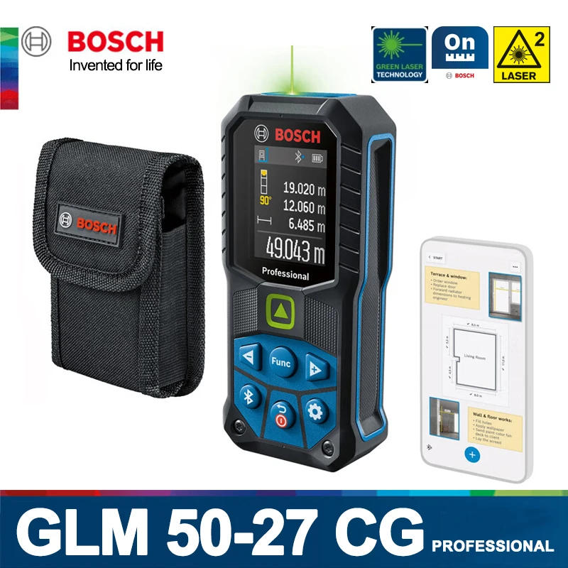 

Bosch GLM 50-27 CG Green Laser Measuring Instrument Rangefinder Laser Measure 50M GLM50 27cg Professional Distance Meter