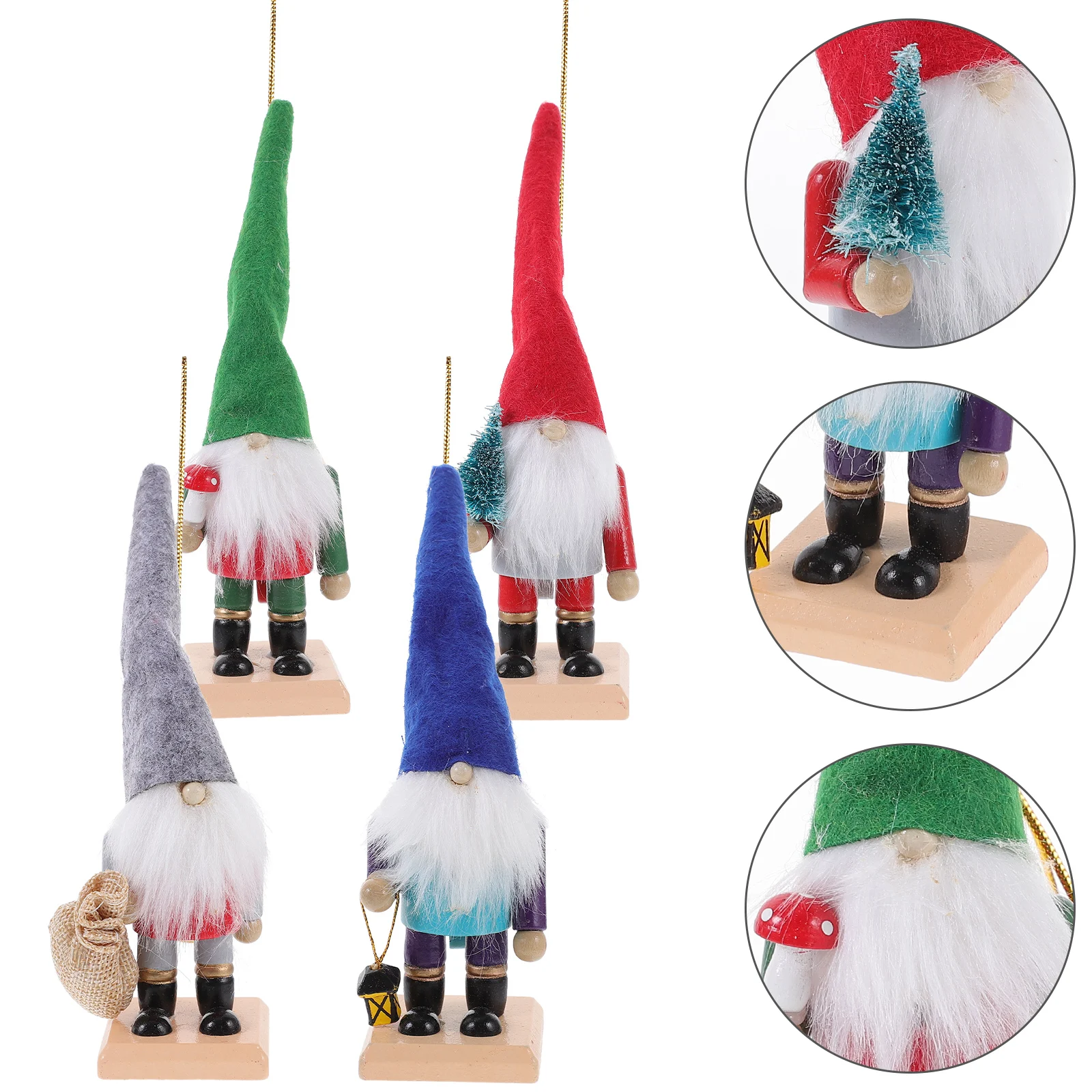 

4 Pcs Nutcracker Ornament Desk Figurines Small Nutcrackers Decor Decoration Statuette Cute