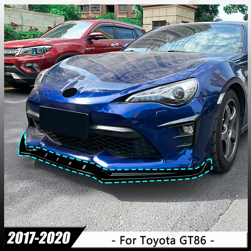 

Car Front Bumper Lip Splitter Spoiler Diffuser Fit For Toyota GT86 2017 2018 2019 2020 2020 3pcs Carbon Look Body Kit Cover