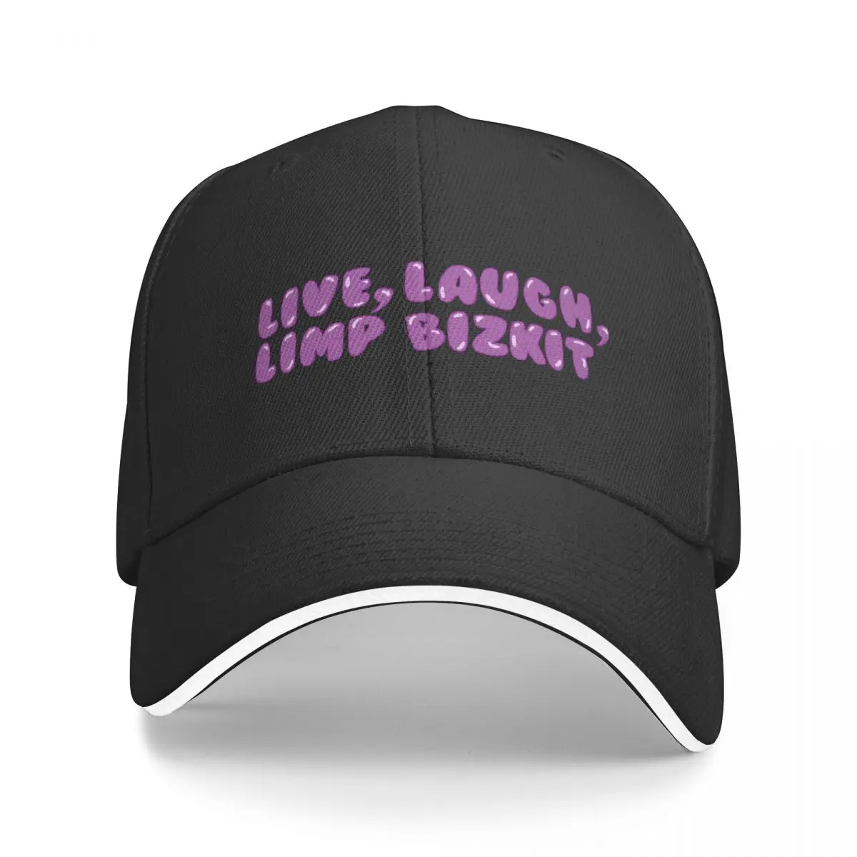 Live, lachen, Limp Bizkit roze bubble schrijven Baseball Cap Uv-bescherming Zonnehoed Bobble Hat Cosplay Elegante dameshoeden Heren