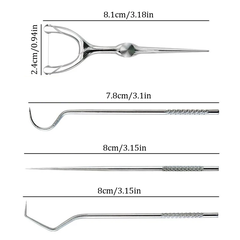 Palitos de Aço Inoxidável Portátil com Alça, Dente Flossing, Reutilizável, Dentes Limpador, Ferramentas De Limpeza Oral