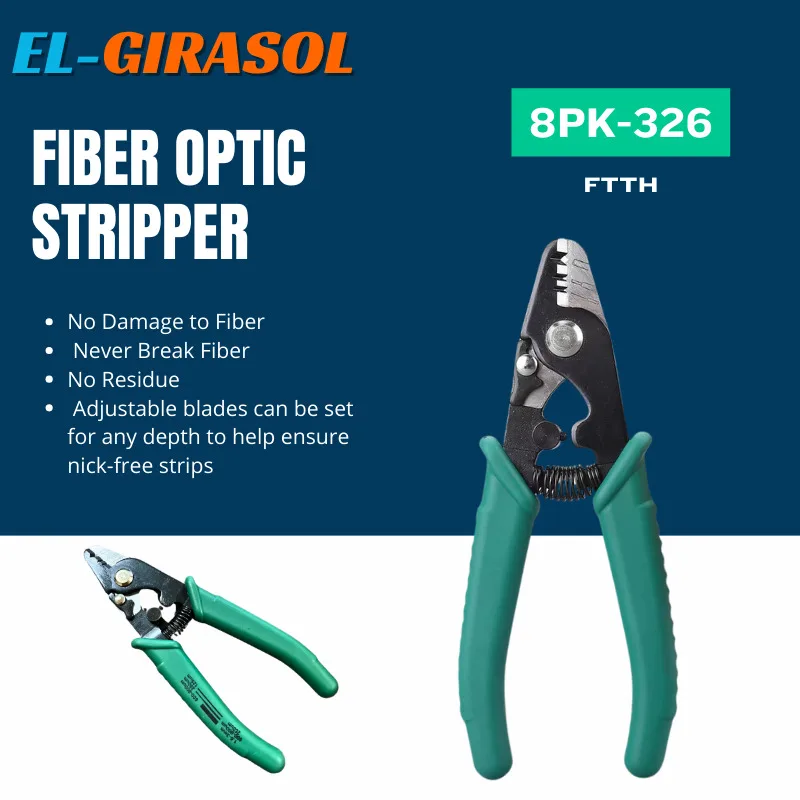 Fiber Optical Stripper 8PK-326 Clamp Fiber Stripping Plier 8PK-326 Tri-Hole Fibra Optica Stripper  Fiber Wire Stripper FTTH