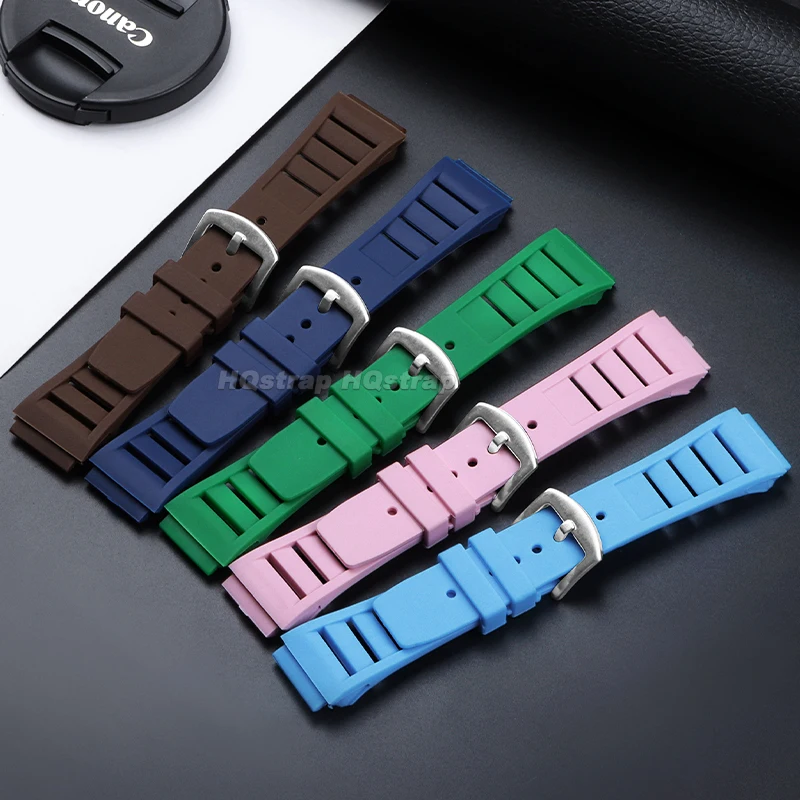 Rubber Watch Band for Richard Mille 21mm*17mm Soft Silicone Sport Strap Waterproof Breathable Bracelet Replacement Wristband