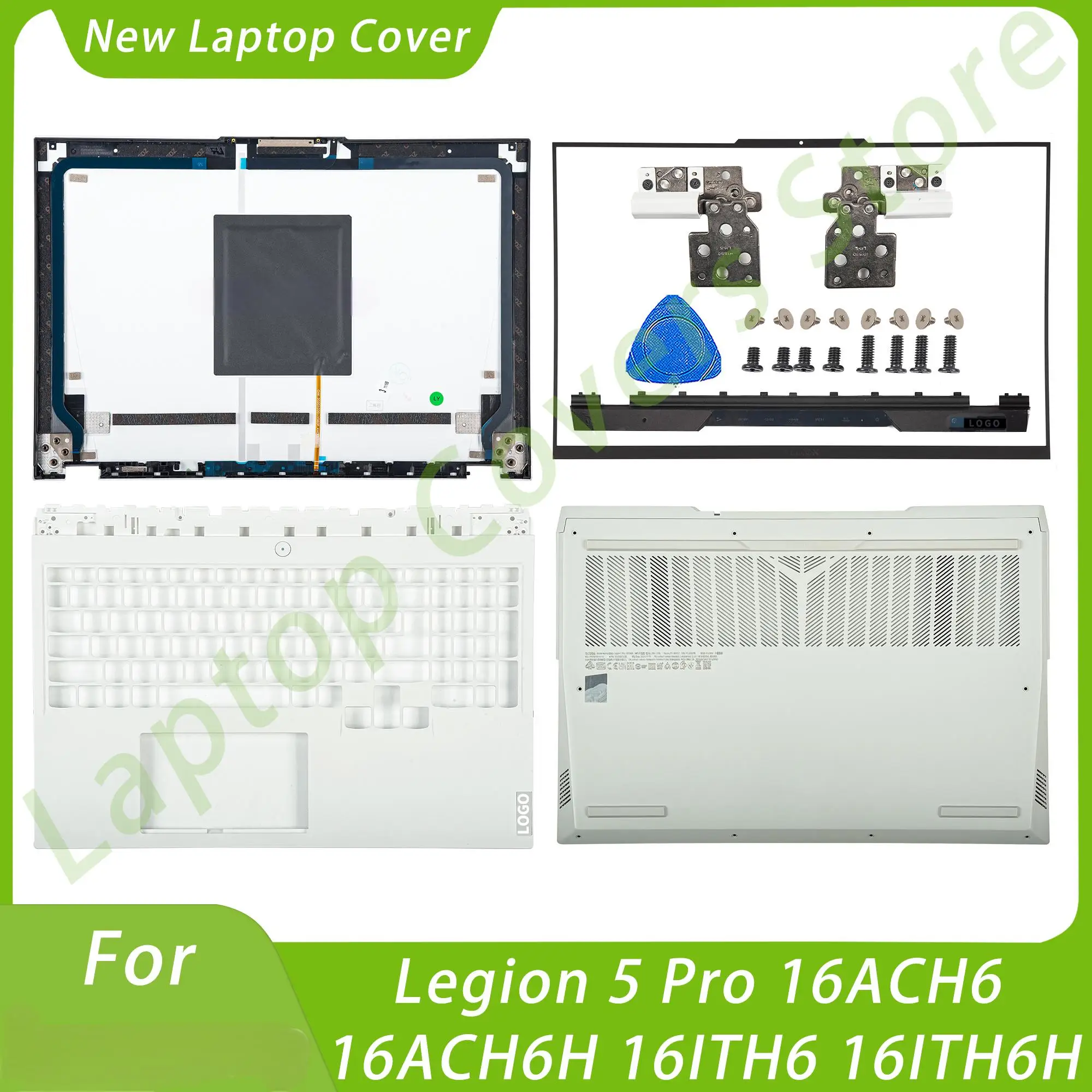 

New Laptop Part For Lenovo Legion 5 Pro 16ACH6 16ACH6H 16ITH6 16ITH6H 2021 LCD Back Cover Bezel Palmrest Hinges Bottom Case