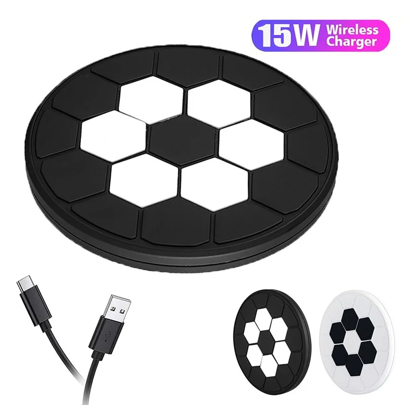 Desktop Wireless LED Light Charger Pad For iPhone 16 15 14 13 12 Pro Max Type-C Post Phone Induction Fast Charging Dock Station