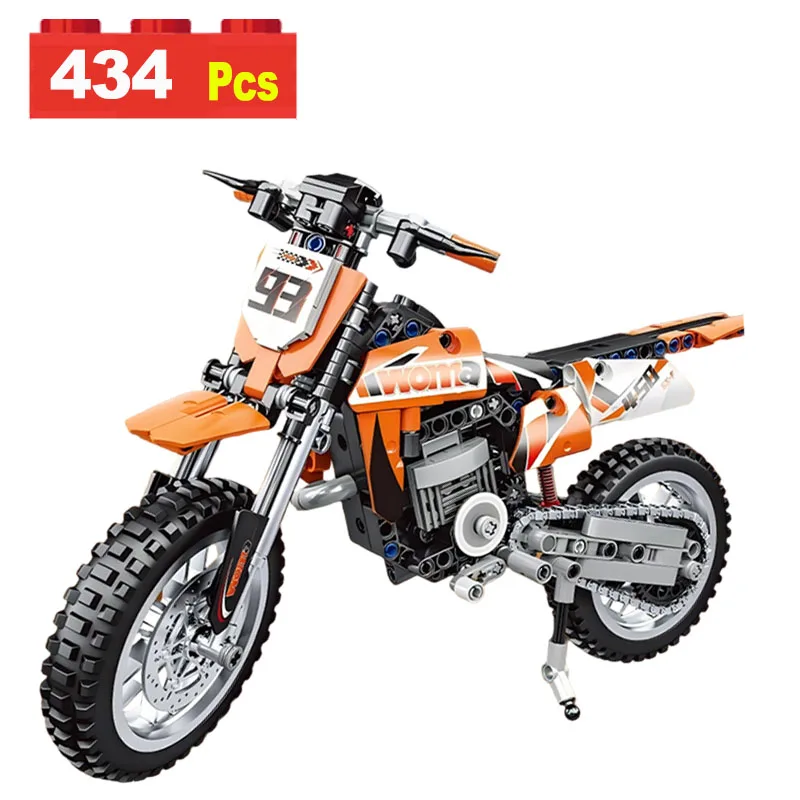 MOC City Technische Off-road Motor Moto Auto Model Bouwstenen Racing Motobike Voertuigen Bakstenen Speelgoed voor Tieners Geschenken