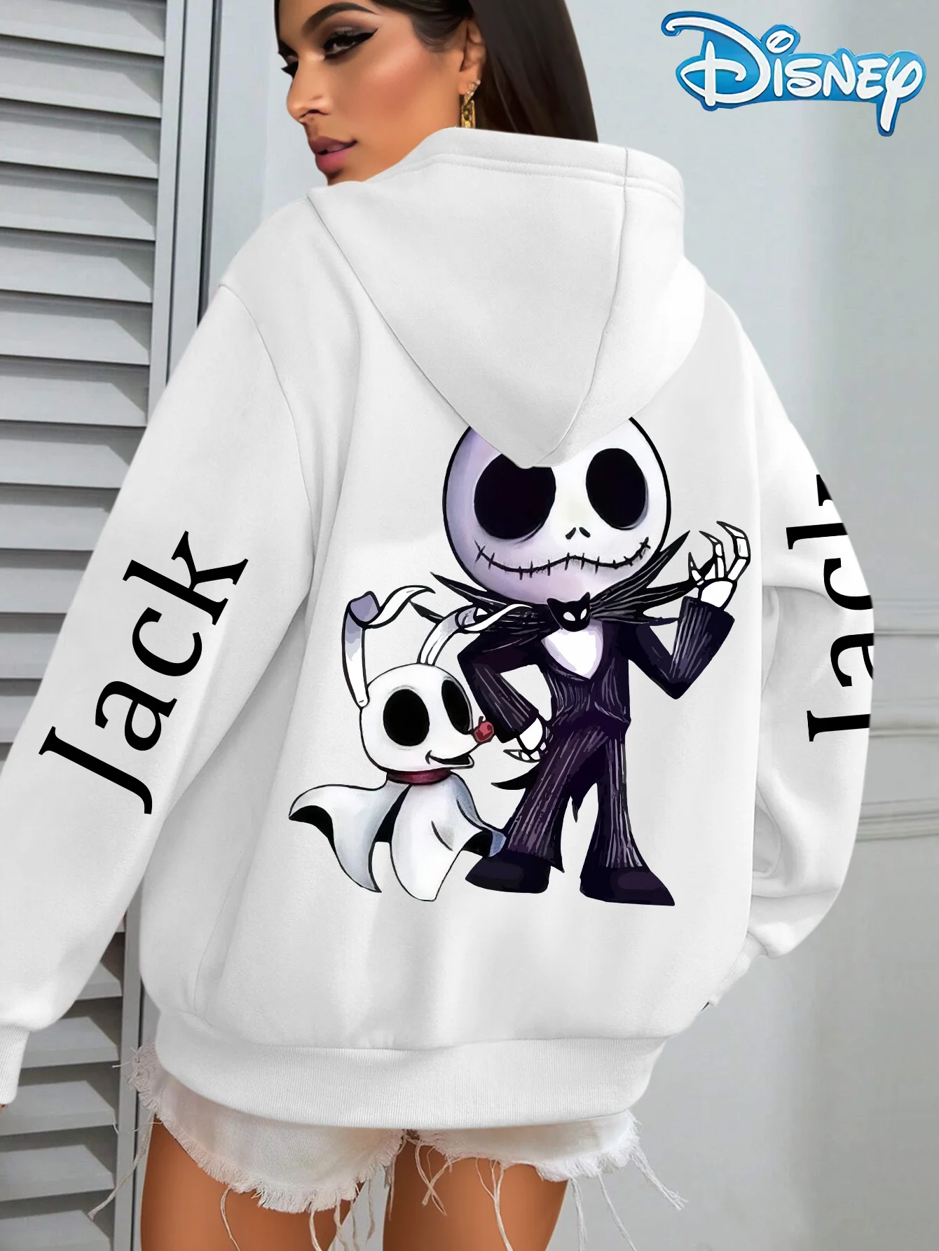 เสื้อฮู้ดแขนยาวลายฮาโลวีน ดิสนีย์ แจ็คและซีโร่ น้องหมาสัตว์เลี้ยงของแจ็ค สไตล์ลำลอง เหมาะสำหรับฤดูใบไม้ร่วง