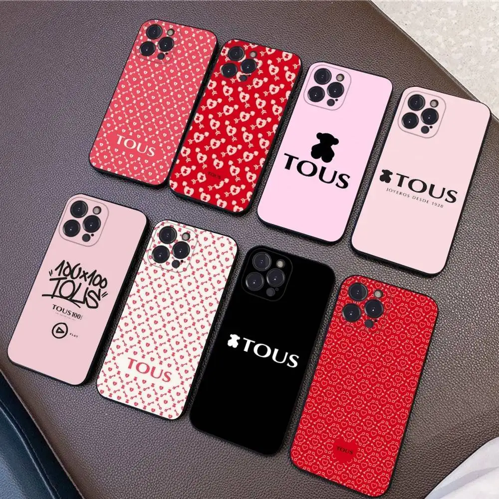 Back-t-TOUSes Phone Case For IPhone 17 16 15 14 13 12 11 Pro Max Plus Mini Soft Black Cover - náhled 5