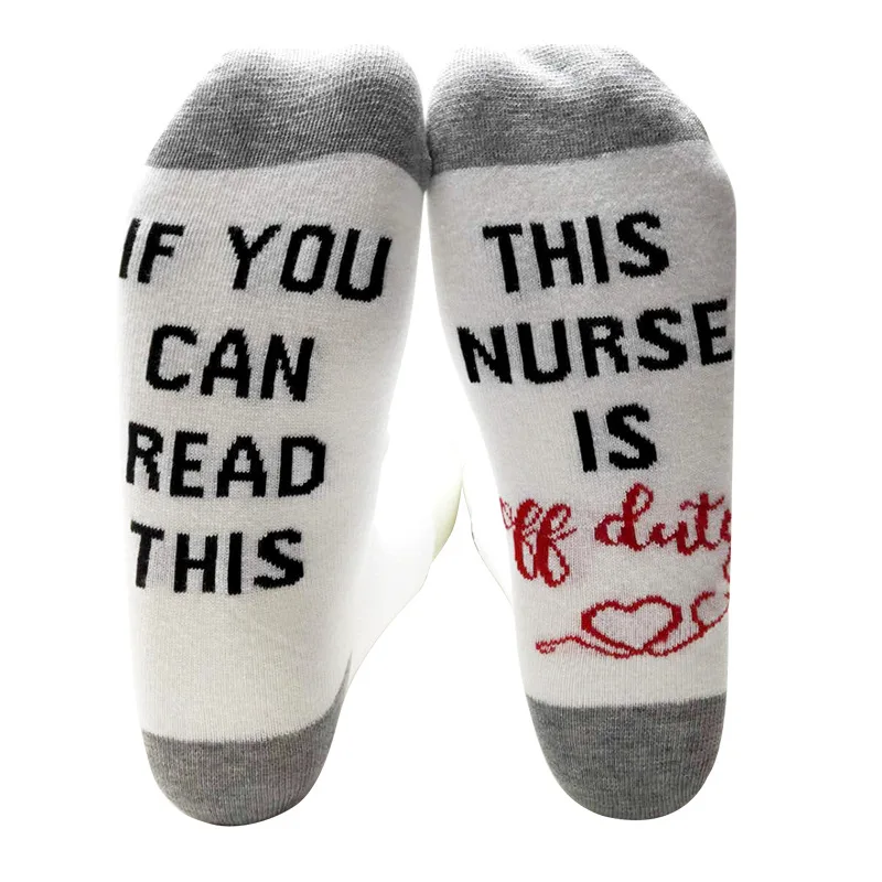 IF YOU CAN READ THIS, THIS NURSE TEACHER IS OFF DUTY - Gift for Men Husband His Funny Socks Cotton Housewarming HBD Present