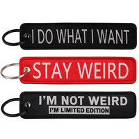 Stay Weird Quotation Key Tag Keychains for Car Motorcycles Keys Holder Keyring Women Fashion Jewelry Accessories Jet Tag Gifts