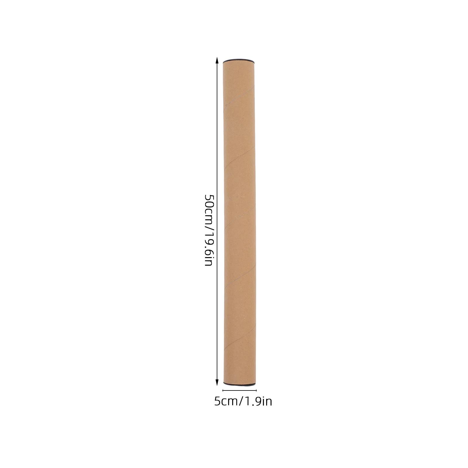 10Pcs Poster Mailing Tubes Kraft Paper Tubes Black Caps for Art Storage Maps Blueprints Document 50x5cm Paper Cylinder