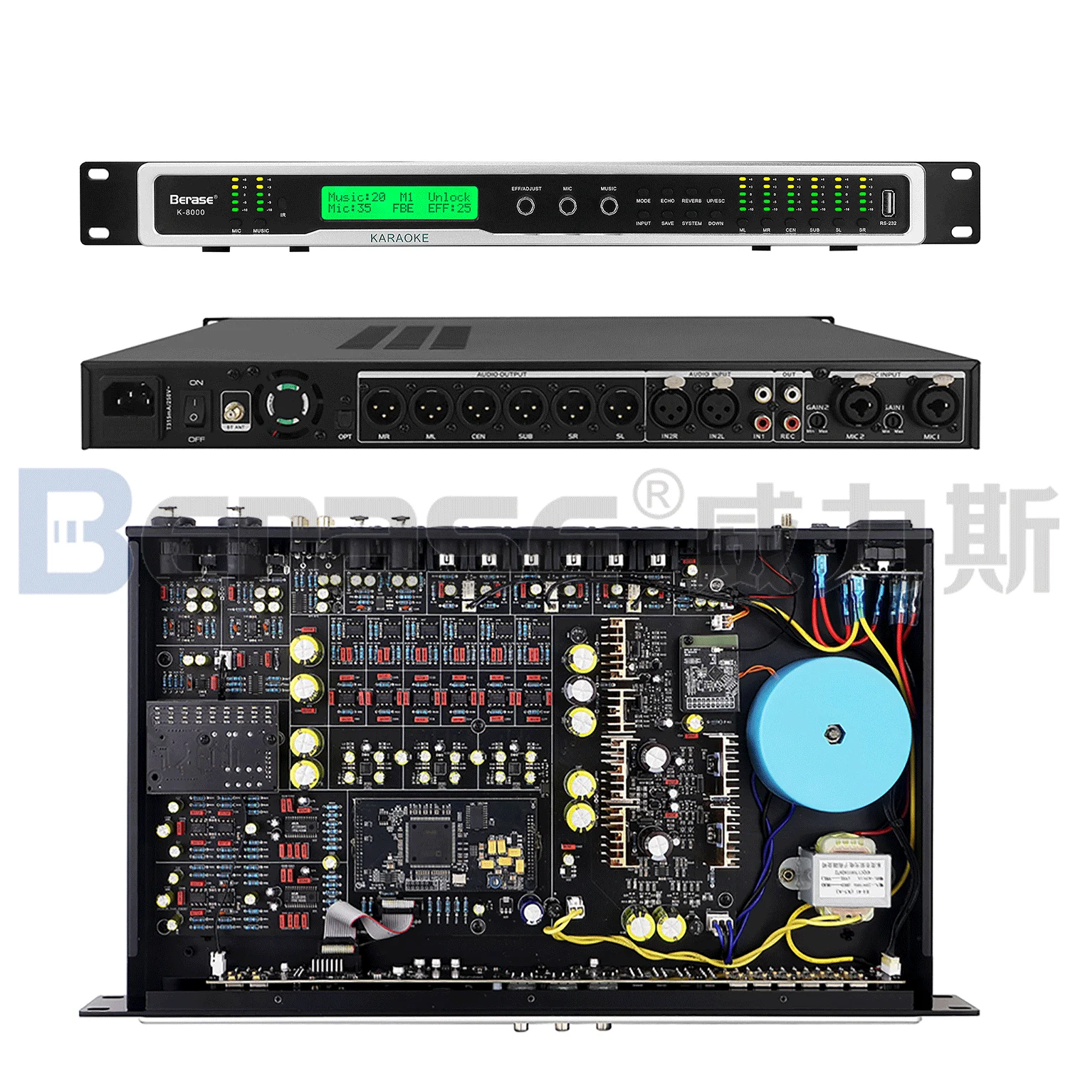 

K-8000 High Quality Professional Digital Karaoke Audio Effect Processor Built In 5.0 BT VOD Infrared Port For Party