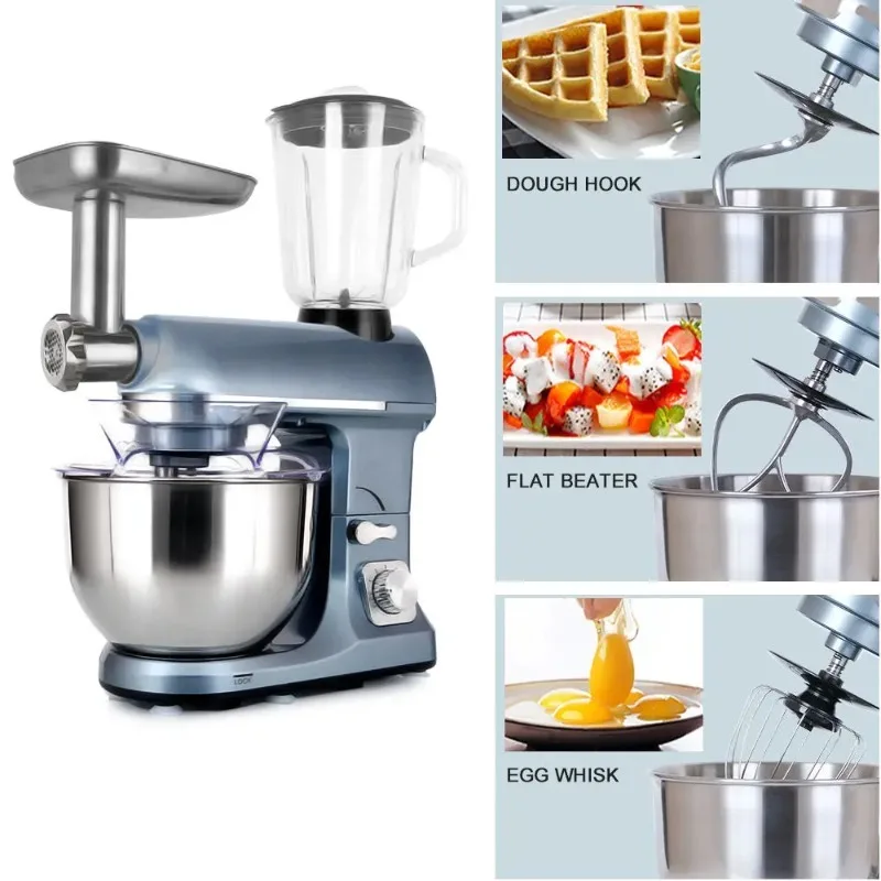 Heavy-Duty Stand Mixer,All-in-One Food Mixer for Dough,Meat,Pancake Batter, Powerful Kitchen Machine for Bakery & Home Use